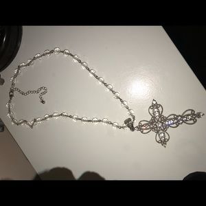 •Beaded cross necklace•